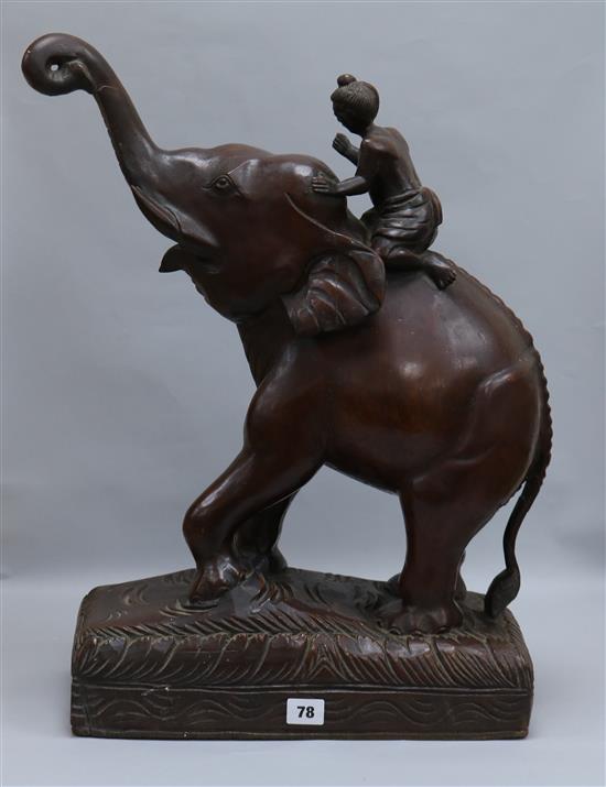 A Burmese teak elephant group